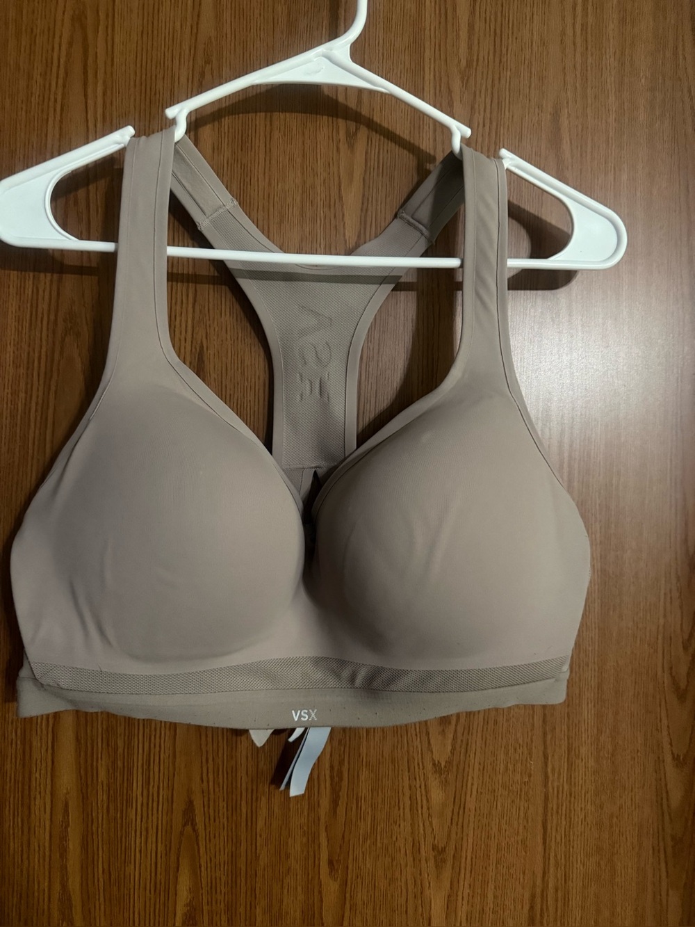 Victoria's Secret VSX Molded High-Support Racerback Sports Bra in Taupe